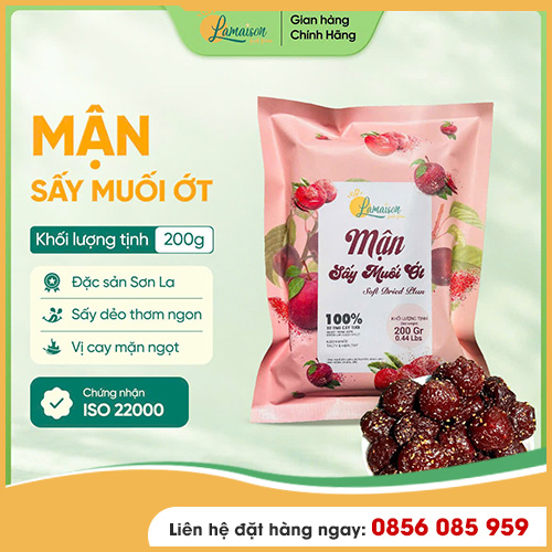 Mận sấy muối ướt<br>Khối Lượng Tịnh: 200gr